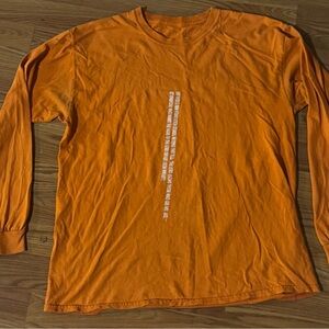 Vintage Marked Ones Orange Long‎ Sleeve Graphic Streetwear Men's Shirt Size L